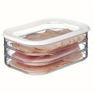 Boîte de conservation alimentaire étanche 3 couches - Réutilisable, fermeture hermétique pour charcuterie, fruits et snacks - Solution idéale pour organiser sa cuisine