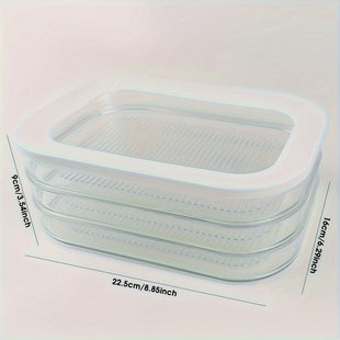 Boîte de conservation alimentaire étanche 3 couches - Réutilisable, fermeture hermétique pour charcuterie, fruits et snacks - Solution idéale pour organiser sa cuisine