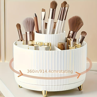 Boîte de Rangement pour Cosmétiques Pivotante à 360 Degrés - Plastique ABS Élégant pour Chambre, Coiffeuse et Salle de Bain