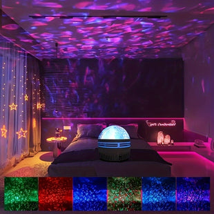 Projecteur d'étoiles, projecteur de galaxie, projecteur de vagues d'océan, projecteur de lampe aquatique pour la chambre, projecteur de lumière nocturne, lampe d'eau pour enfants et adultes, décoration de salle de jeux, home cinéma, plafond, chambre, cad