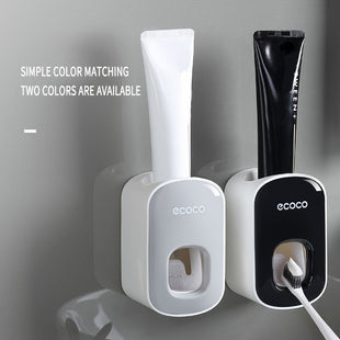 Distributeur automatique de dentifrice Ecoco : montage mural, fonctionnement à un seul bouton, aucun perçage requis - convient au matériau en verre