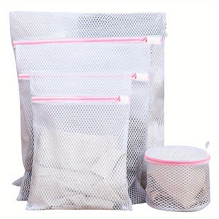 4 Sacs à Linge en Maille avec Fermeture Éclair - Protection Durable pour Lingerie, Sous-vêtements et Vêtements Délicats - Idéal pour Machine à Laver