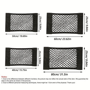 Filets de Rangement de Voiture Filet de Chargement En Maille Filet de Rangement de Coffre Universel Filet de Rangement de Voiture En Nylon Pour Siège Arrière Sac de Pochette D'organisateur D'autocollant Mural Pour Le Stockage de Coffre de Voiture