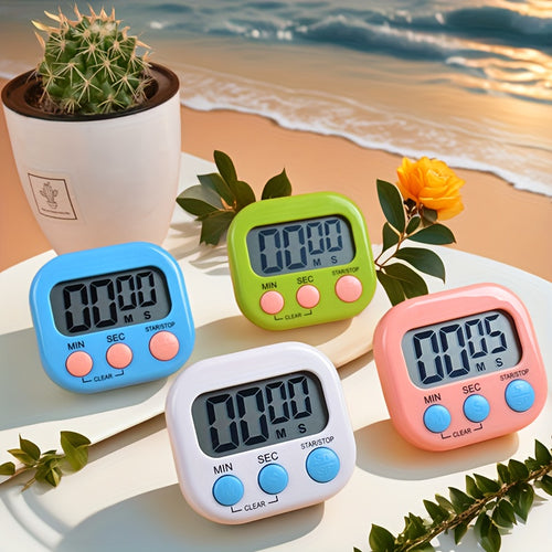 1 Stück Küchen-Timer, magnetischer digitaler LCD-Chronometer mit Halterung, praktische Hilfsmittel mit Alarmfunktion für Backen, Kochen und Sport