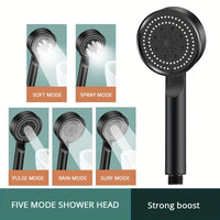 Douche à Main Haute Pression Réglable à 5 Modes, Accessoire de Filtrage d'Eau Puissant, Multifonctionnel avec Corps en Résine ABS pour une Expérience de Douche Améliorée, Débit d'Eau Réglable|Tête de Douche Ergonomique|Résine ABS Durable, Accessoires de