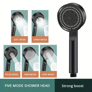 Douche à Main Haute Pression Réglable à 5 Modes, Accessoire de Filtrage d'Eau Puissant, Multifonctionnel avec Corps en Résine ABS pour une Expérience de Douche Améliorée, Débit d'Eau Réglable|Tête de Douche Ergonomique|Résine ABS Durable, Accessoires de