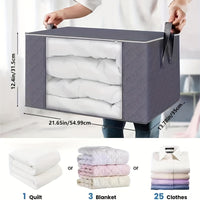 Ensemble de 3 boîtes de rangement en tissu pliable rectangulaires de grande capacité, style contemporain, résistant à l'humidité, ventilation, fenêtre transparente, double fermeture éclair, poignée renforcée, polyvalente, adaptée pour le rangement des vê