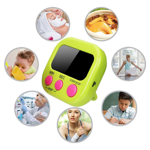 1 Stück Küchen-Timer, magnetischer digitaler LCD-Chronometer mit Halterung, praktische Hilfsmittel mit Alarmfunktion für Backen, Kochen und Sport