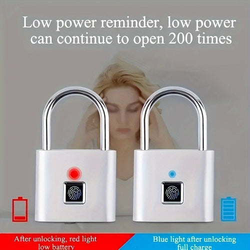 1 Stück Mini-Ketten mit digitaler Intelligenz, sicherer Sicherheitstür, wiederaufladbarem USB-Anschluss ohne Schlüssel für Koffer