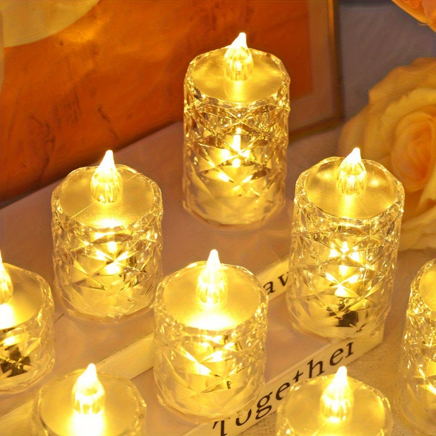 3 bougies LED thé décoratives à motifs découpés - Fonctionnement sur piles, sans flamme et commande par interrupteur - Pour décoration intérieure/extérieure - Idéales pour anniversaires, fêtes, mariages, Saint-Valentin - Tailles S, M et L incluses