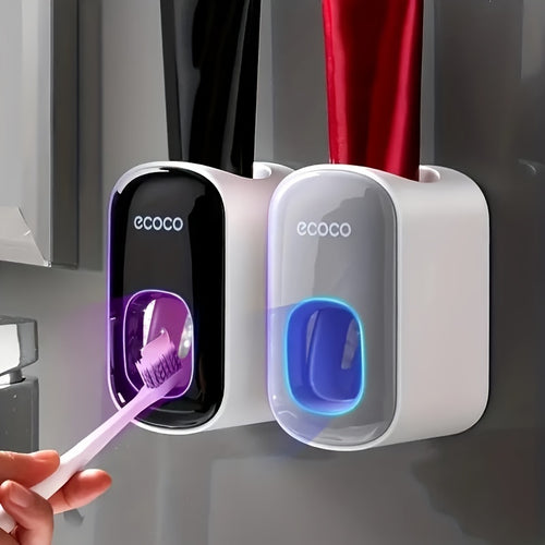 Distributeur automatique de dentifrice Ecoco : montage mural, fonctionnement à un seul bouton, aucun perçage requis - convient au matériau en verre