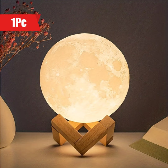 1 Stück 3D-Mondlampe mit taktiler Haptik im traditionellen Stil, Tischdekoration aus Kunststoff, Ambientebeleuchtung für das Schlafzimmer, dekorative Tischlampe auf dem Kopf, animiertes Thema, mit Unterstützung für das Schlafzimmer, Geschenkidee