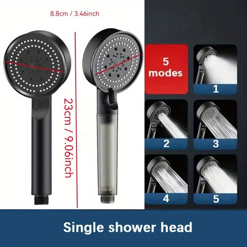 Douche à Main Haute Pression Réglable à 5 Modes, Accessoire de Filtrage d'Eau Puissant, Multifonctionnel avec Corps en Résine ABS pour une Expérience de Douche Améliorée, Débit d'Eau Réglable|Tête de Douche Ergonomique|Résine ABS Durable.
