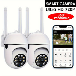 Caméra avec vision nocturne couleur sans fil 720p HD caméra vidéo intérieure/extérieure caméra de sécurité sans fil panoramique/inclinaison/zoom caméra de sécurité domestique intelligente Wi-Fi avec suivi de mouvement pour bébé et animal de compagnie vis
