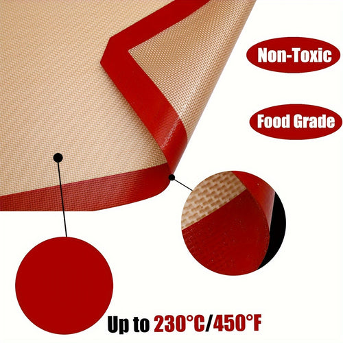 1 Stück/2 Stück Silikon-Backmatte – Wiederverwendbare Silikon-Backfolie – Einfaches und praktisches Antihaft-Backzubehör – Backmatte mit den Maßen 41,91 cm x 29,46 cm zum Backen – Backmatte für den Backofen