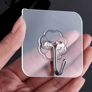 10 Stück transparente Häkel-Kleber für die Küche, Wandmontage ohne Pergament, robuste Kunststoff-Streifen mit floralem Design, Dekorationen und ohne Beschädigungen für den praktischen Gebrauch, Küchenaccessoires