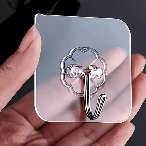 10 Stück transparente Häkel-Kleber für die Küche, Wandmontage ohne Pergament, robuste Kunststoff-Streifen mit floralem Design, Dekorationen und ohne Beschädigungen für den praktischen Gebrauch, Küchenaccessoires