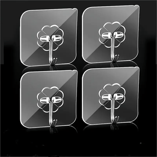 10 Stück transparente Häkel-Kleber für die Küche, Wandmontage ohne Pergament, robuste Kunststoff-Streifen mit floralem Design, Dekorationen und ohne Beschädigungen für den praktischen Gebrauch, Küchenaccessoires