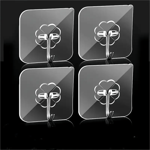 10 Stück transparente Häkel-Kleber für die Küche, Wandmontage ohne Pergament, robuste Kunststoff-Streifen mit floralem Design, Dekorationen und ohne Beschädigungen für den praktischen Gebrauch, Küchenaccessoires