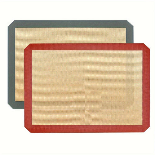 1 Stück/2 Stück Silikon-Backmatte – Wiederverwendbare Silikon-Backfolie – Einfaches und praktisches Antihaft-Backzubehör – Backmatte mit den Maßen 41,91 cm x 29,46 cm zum Backen – Backmatte für den Backofen