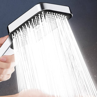 1 Stück rechteckiger Hochdruck-Duschkopf – einstellbare Wassermenge, ergonomisch mit Option zur Wandmontage – verbesserte Filterung für Zubehör und Badausstattung, sparsamer Wasserablauf für den Duschkopf