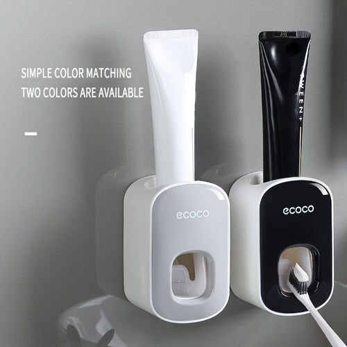 Distributeur automatique de dentifrice Ecoco : montage mural, fonctionnement à un seul bouton, aucun perçage requis - convient au matériau en verre