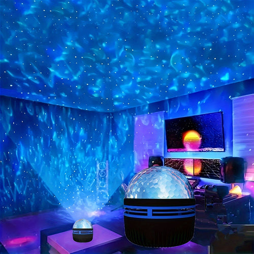 Proiettore di stelle, proiettore di galassie, proiettore di onde oceaniche, proiettore di luce acquatica per la camera da letto, proiettore di luce notturna, decorazione per sala giochi, home cinema, soffitto, camera da letto.
